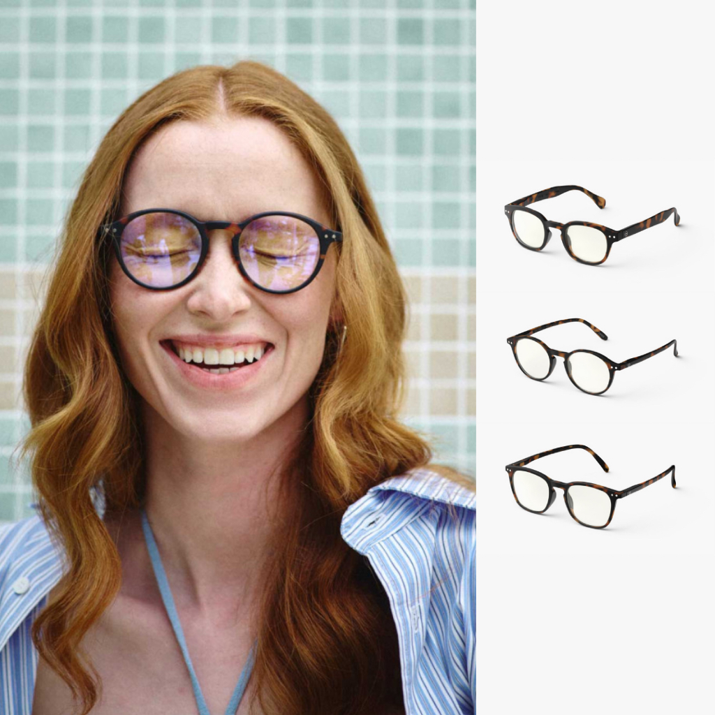 IZIPIZI Screen Glasses #C #D #E Tortoise | 40% Blue Light Blocking Lenses | Soft Touch Anti-Glare Computer Eyewear