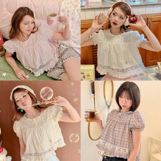 RIKA น้องgummy เสื้อคอบัวสก็อต และ กางเกงฟักทองสก็อต(จำหน่ายแยกชิ้น)