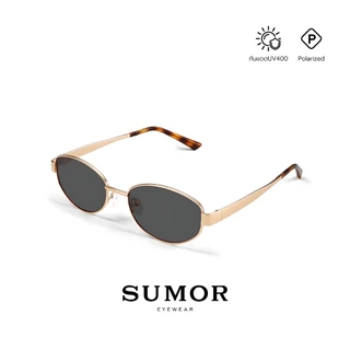 SUMOR : (SM05) แว่นกันแดดผู้หญิงแฟชั่นวินเทจ เลนส์โพลาไรซ์ แว่นกันแดด UV400 เหมาะหน้ากลม | Sunglasses
