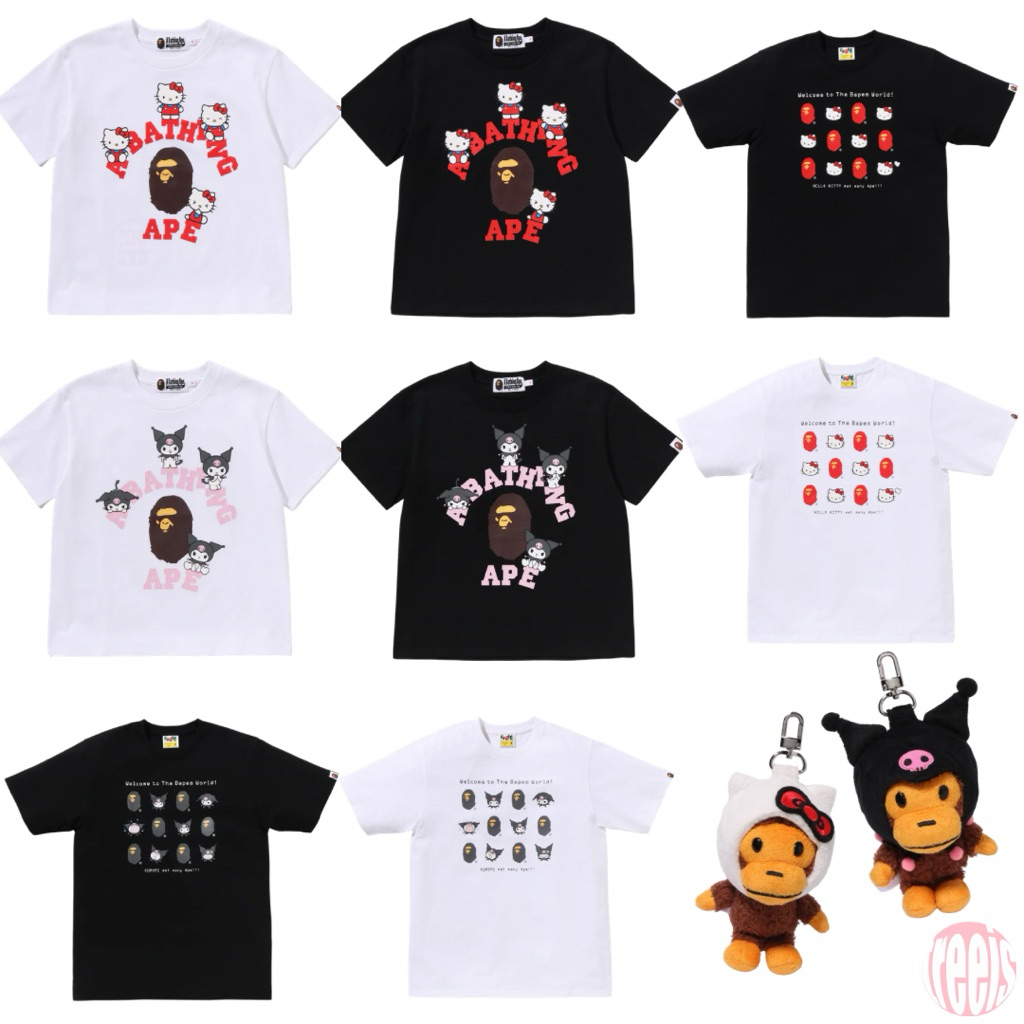 [ลด 20% ทักแชท] เสื้อยืด Bape x Sanrio Kitty Kuromi Tee (ของแท้ 100%)