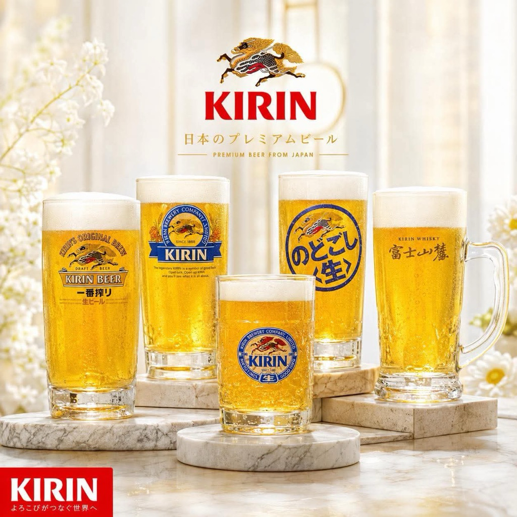 ของแท้! แก้วเบียร์ Kirin แบบมีหูจับ แก้วเบียร์ญี่ปุ่น แก้วเบียร์แบรนด์ kirin คิริน จากญี่ปุ่น