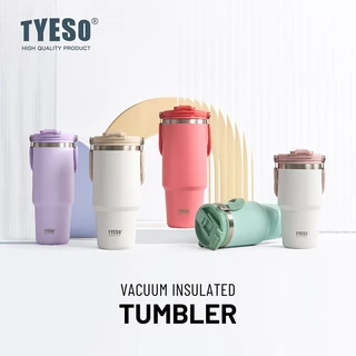 TYESO NEW CAP แก้วน้ำหูหิ้ว สแตนเลส 304 ขนาด 600-1200ml ฝาคลิกเปิดง่าย ถอดล้างได้ มีให้เลือก 9 สี TS