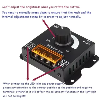 หรี่ไฟDC LED Dimmer 12V-24V 30A สวิทช์ดิมเมอร์ ปรับแสงสว่าง เครื่องปรับแรงดันไฟฟ้าหรี่แสงได้