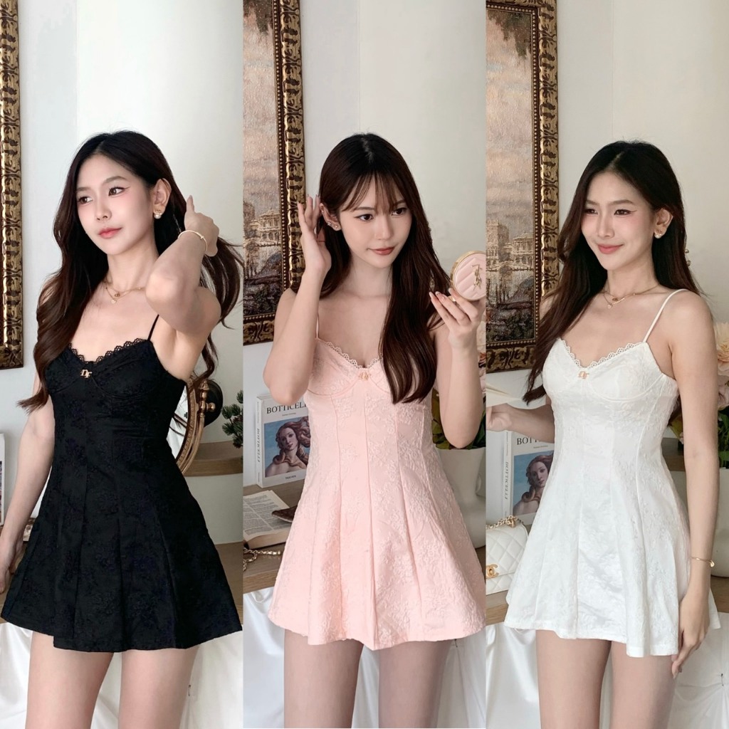 NICHARIS - เดรสสายเดี่ยวผ้าลูกไม้ รุ่น Charlotte Dress