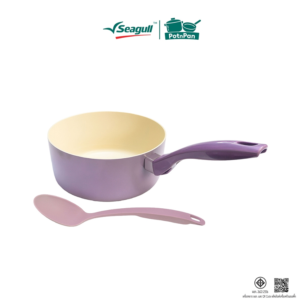 Seagull ชุดเครื่องครัวนอนสติ๊ก มาการอง (2 ชิ้น) (ม่วง) Macaron Non-stick Cookware Set