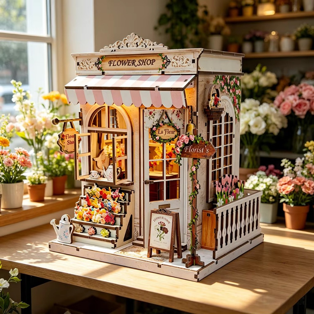 [พร้อมส่ง Eng.Version] ร้านขายดอกไม้ Sweet Eaves Florist DIY Miniature House