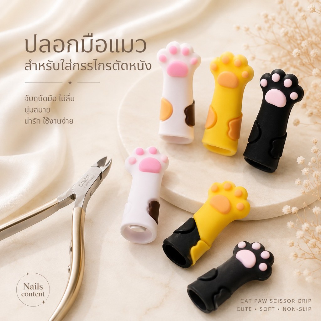 ปลอกมือแมว ปอกใส่กรรไกรตัดหนัง ซิลิโคน ใส่กรรไกรตัดหนัง กันตก