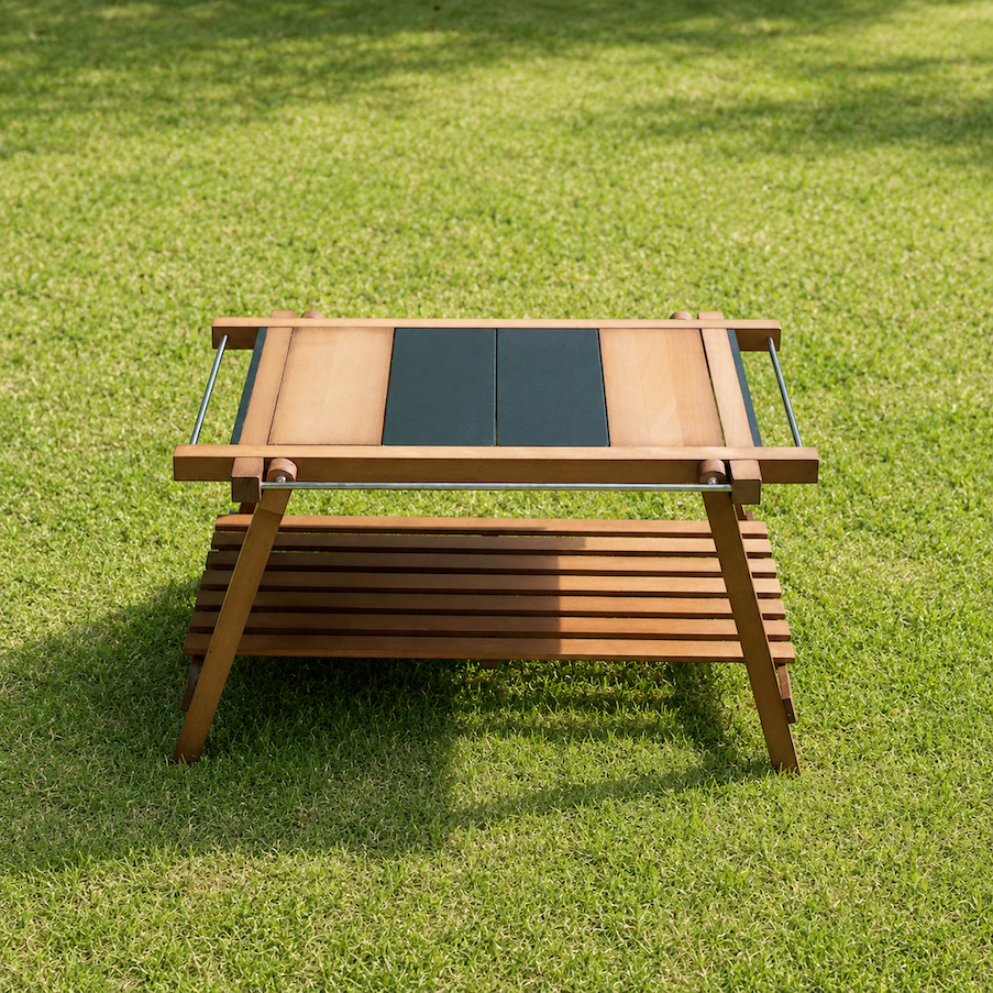 BORN CAMPER โต๊ะ IGT ไม้บีช 2 ชั้น แบบต่อขยายได้ โต๊ะแคมป์ปิ้ง Beechwood IGT Table พร้อมชั้นวางของ ประกอบง่าย