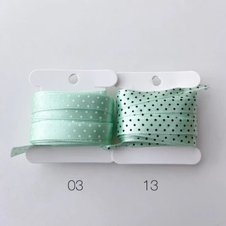 ♡ พร้อมส่ง | (5 หลา) Dot Ribbon โบว์ ริบบิ้น ลายจุด ขนาด 10 mm / 1.0 cm