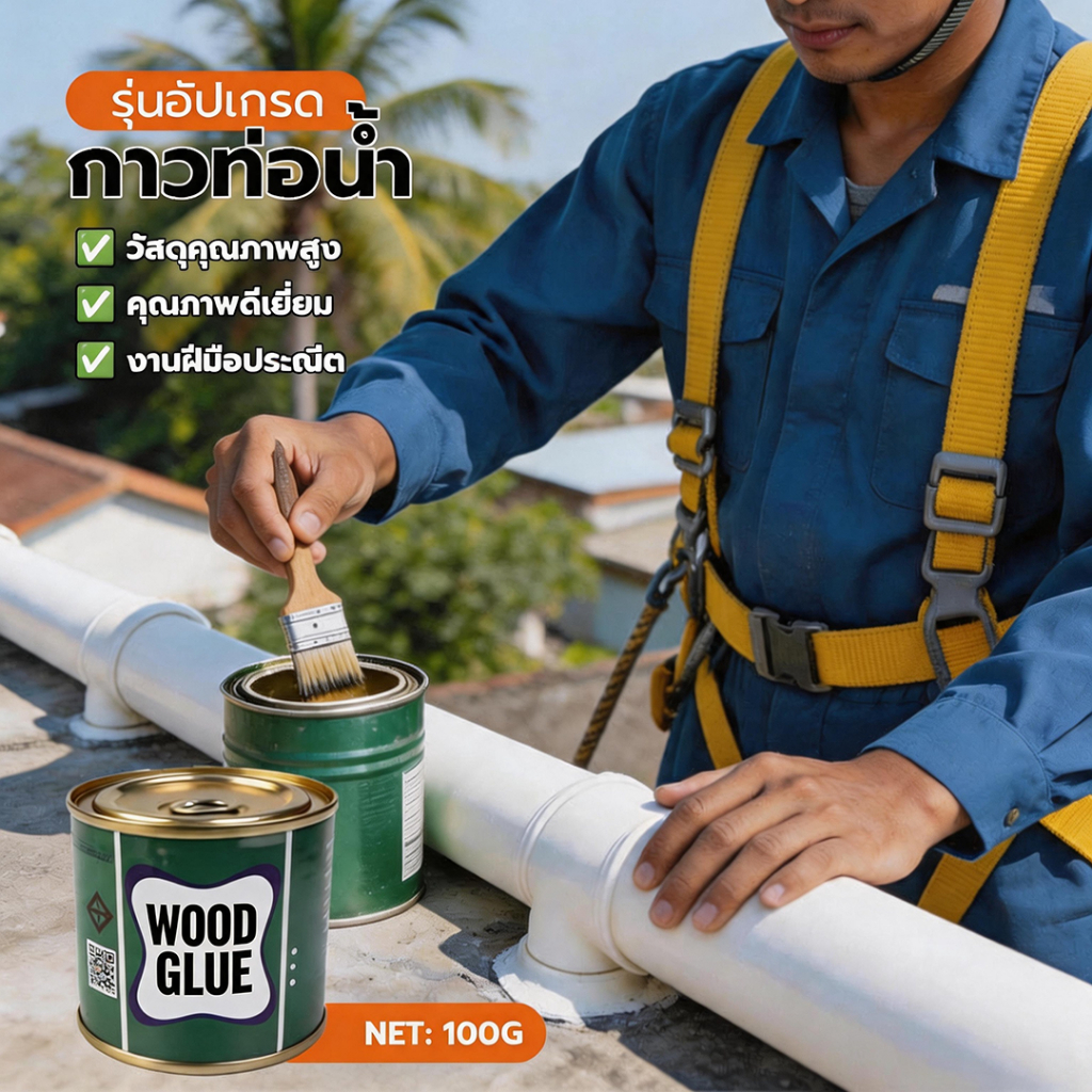 กาวทาท่อ กาวสำหรับท่อพีวีซี น้ำยาประสานท่อพีวีซีแข็ง ทนแรงดันสูง ไร้รอยต่อและป้องกันการรั่วซึม ปลอดภัย