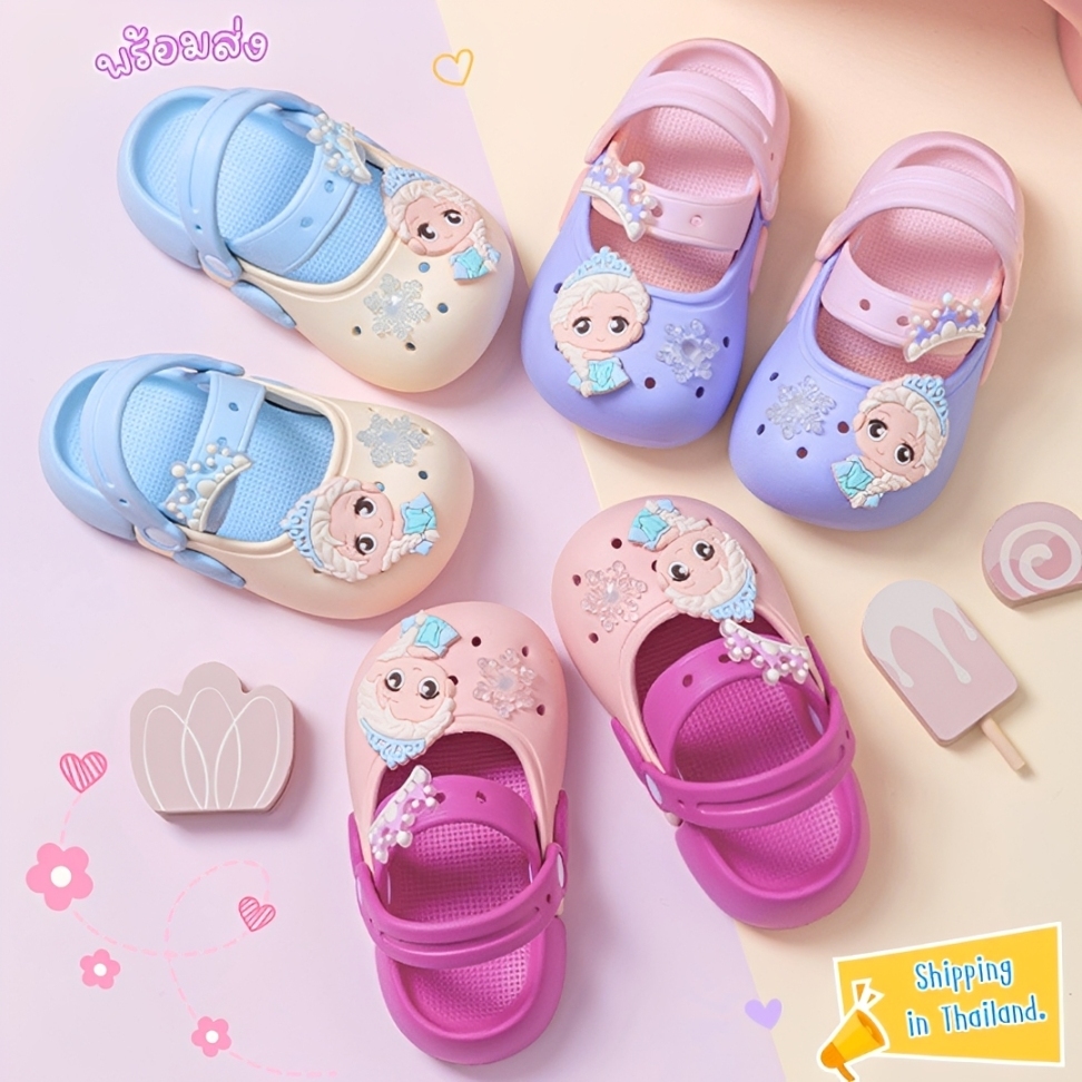 รองเท้าแตะรัดส้นเด็กผู้หญิง พื้นมีกันลื่น รุ่นนี้น้ำหนักเบา ใส่สบาย sandals for Girl พร้อมส่งในไทย