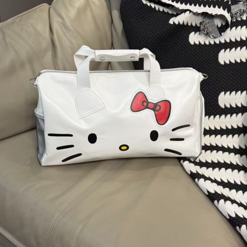 กระเป๋าเดินทางสะพายข้างลาย HelloKitty น่ารัก กระเป๋าถือโบว์ สำหรับออกกำลังกาย