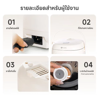Simplus หม้อหุงข้าวไฟฟ้า 2L เคลือบกันติด หุงข้าว นึ่ง ต้ม ในเครื่องเดียว ขนาดกะทัดรัด DFBA010