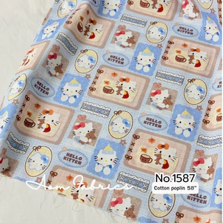 Aom Fabrics🌷ผ้าคอตตอนป๊อปลิน No.1586-1589 น่ารักมาก ผ้านิ่ม หน้ากว้าง 58 นิ้ว ผ้าเมตรนำเข้า พร้อมส่ง