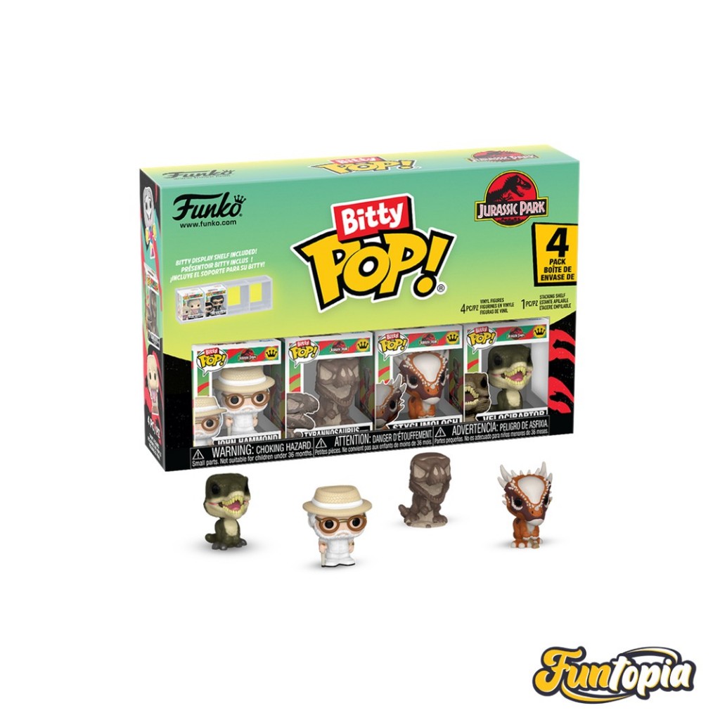 Funko Bitty POP!  (92954)John Hammond, Tyrannosaurus Fossil, Stygimoloch, Velociraptor Bitty POP!by 