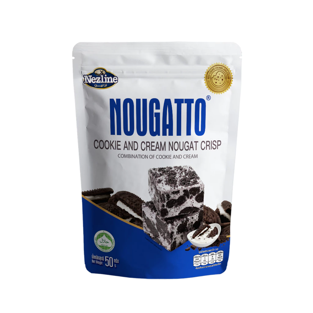 (50 กรัม) Nezline Nougatto Nougat Crisp นูกัตโตะ ขนมนูกัต มาเคียโต้ รสคุกกี้แอนด์ครีม