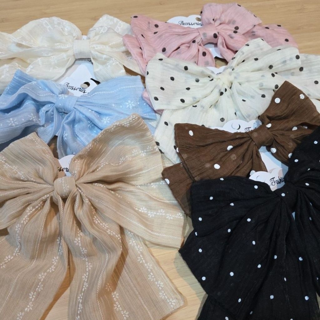 🎀กิ๊บโบว์ผ้าโรซี่🎀 ขนาดใหญ่ โดยประมาณ 8 นิ้ว [20 cm] ลุคคุณหนูคุณใจ สไตล์เกาหลี หวานละมุน น่ารักสุดๆ
