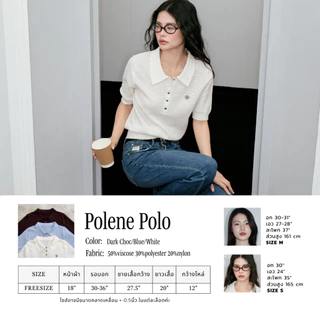 MUSTNIMAL | Polene Knit polo เสื้อไหมโปโล กระดุมเงินปั๊มโลโก้ ลายฉลุละเอียด ใส่ทำงานได้ ผ้านุ่ม ใส่สบาย everyday look