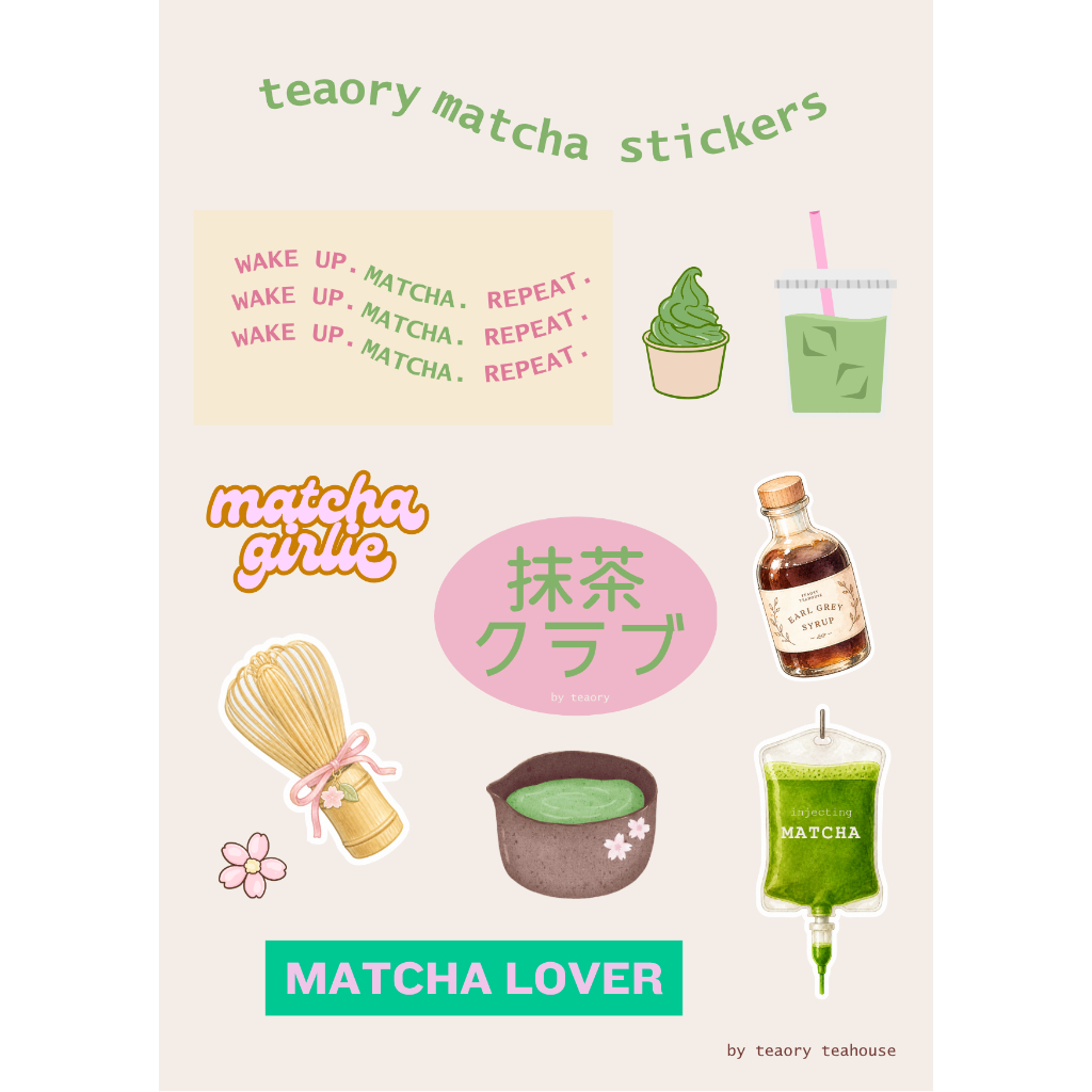 TEAORY Matcha Sticker for Mathcha Lover สติกเกอร์มัทฉะ