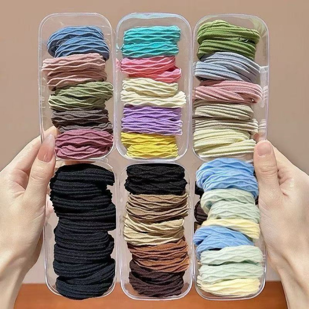 ยางรัดผมสีพื้นเซต 10ชิ้น  ยางมัดผมเกาหลี ยางรัดผมหนา ยางรัดผมไม่กินผม ยางมัดหางม้าผู้หญิง ยางรัดผมยืดหยุ่นสูง คละสี