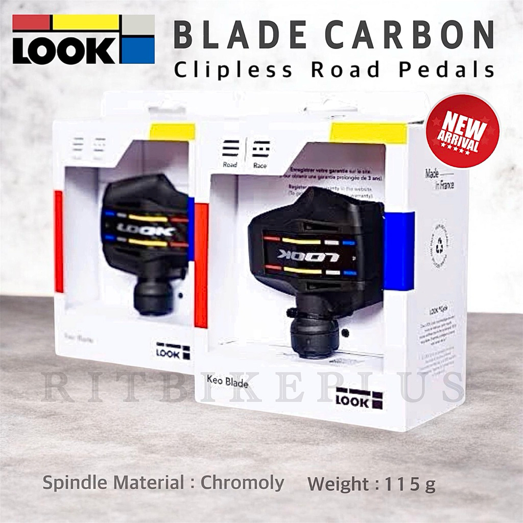 New2025 บันไดจักรยาน LOOK รุ่น Blade Carbon Clipless Road Pedals Body material - Carbon พร้อมคลีทในกล่อง