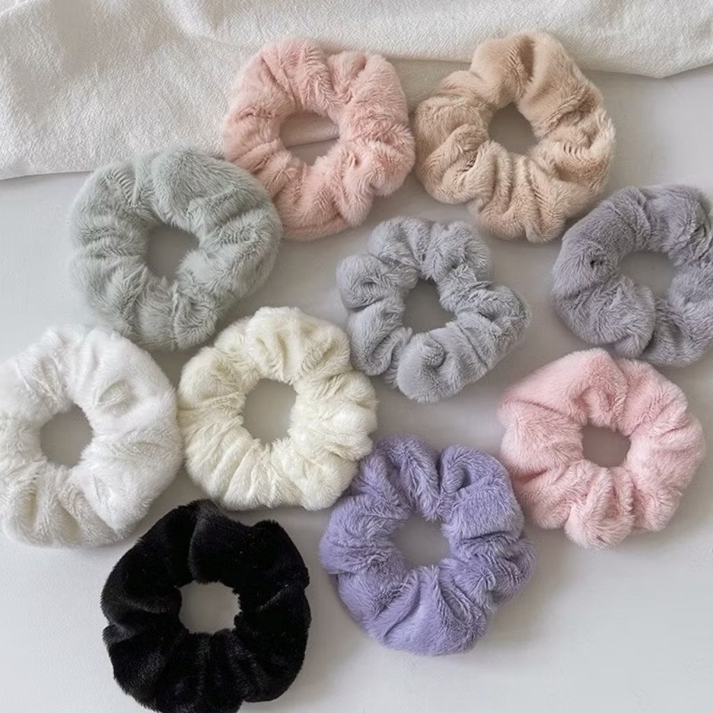 ยางรัดผม ยางโดนัท ยางมัดผมเส้นใหญ่ มีหลายสีให้เลือก พร้อมส่งจากไทย