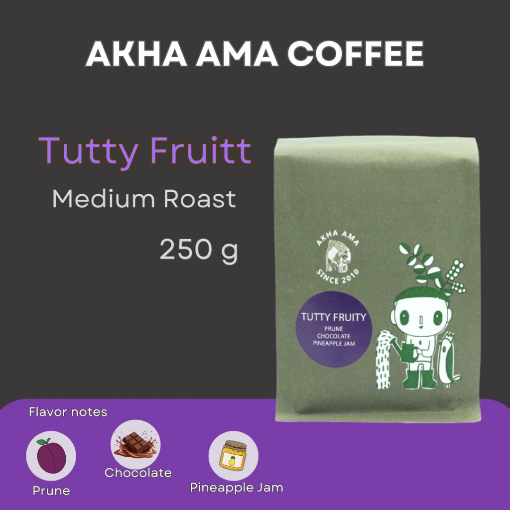 AKHA AMA COFFEE กาแฟ อาข่า อ่ามา : TUTTY FRUITY เมล็ดกาแฟคั่ว อาข่า อาม่า (คั่วกลาง 250 g)