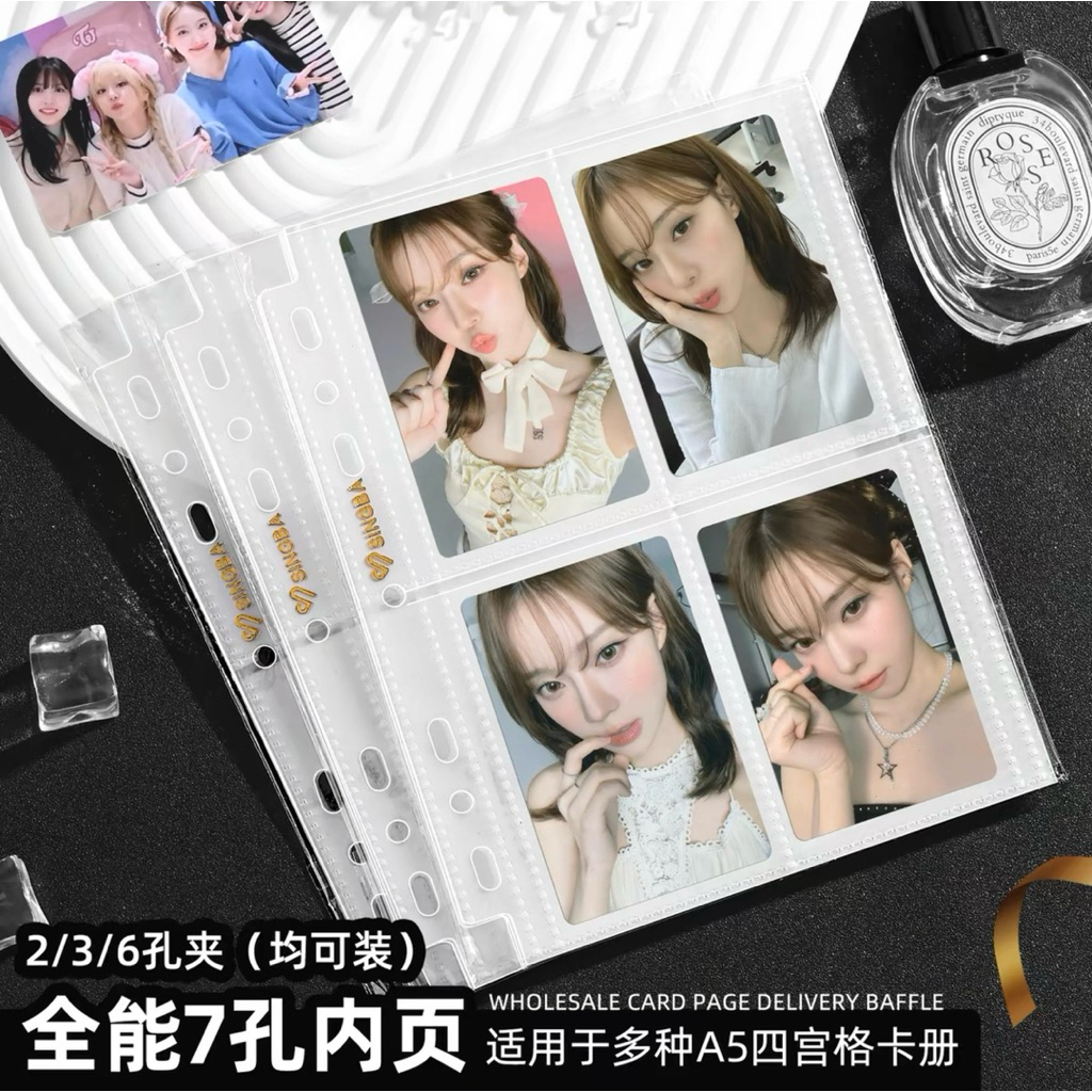 พร้อมส่งจากไทย ไส้แฟ้ม singba ขนาดA5 6ห่วง 7ห่วง 4ช่อง ไส้แฟ้ม20แผ่น มีแผ่นกั้น เก็บการ์ด โฟโต้การ์ด