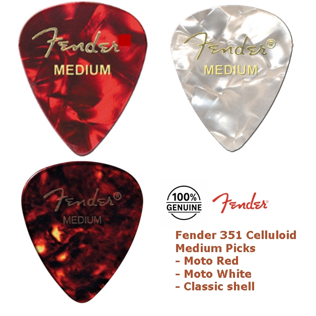 แพ็คละ 2 อัน Fender ปิ๊กกีตาร์ทรง 351 THIN  / Medium