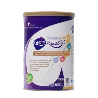 ONCE Renal Milk Flavor 400 g วันซ์ รีนอล กลิ่นนม อาหารสำหรับผู้ป่วยโรคไตระยะก่อนล้างไต