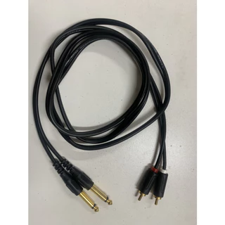 สายสัญญาณเสียง 2x 6.35mm to 2RCA สายคู่ (2 เส้นติด) สายสัญญาณออดิโอเกรดพรีเมียม สำหรับเครื่องเสียงและมิกเซอร์