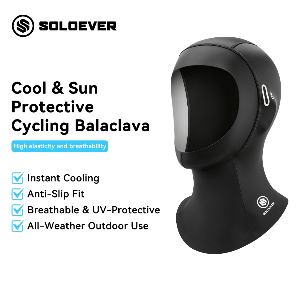 SOLOEVER หน้ากาก ผ้าพันคอ ผ้าเรยอน ป้องกันแดด ระบายอากาศ แบบเต็มหน้า สําหรับขี่รถจักรยานยนต์
