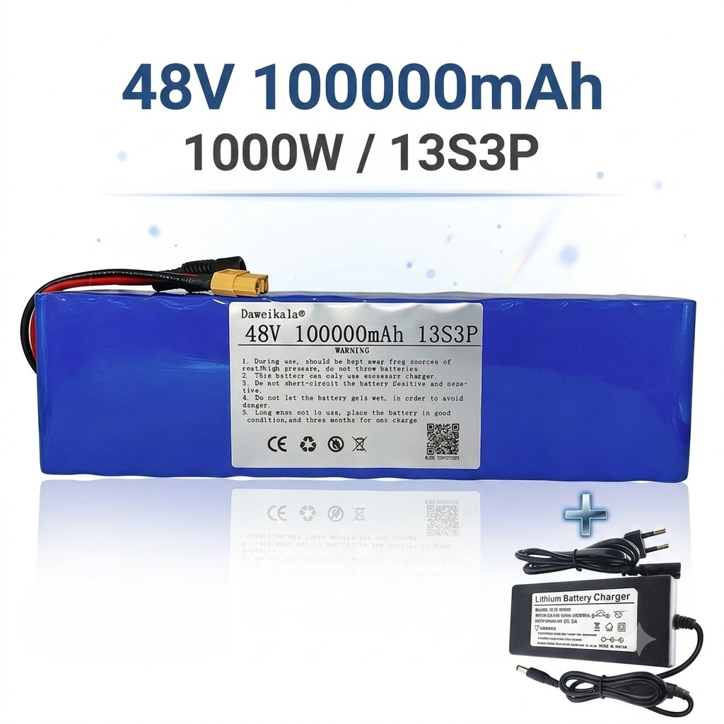 48V 100Ah แบตเตอรี่ลิเธียมไอออน 100000mAh สำหรับ E-bike จักรยานไฟฟ้า