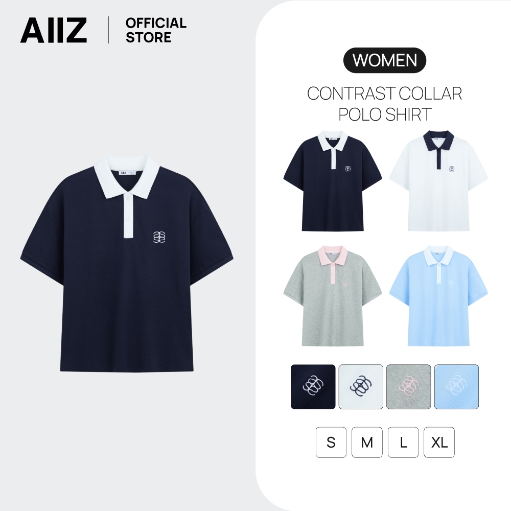 AIIZ (เอ ทู แซด) - AIIZ เสื้อโปโลผู้หญิงแต่งปกต่างสี AIIZ Women’s Contrast Collar Polo Shirt