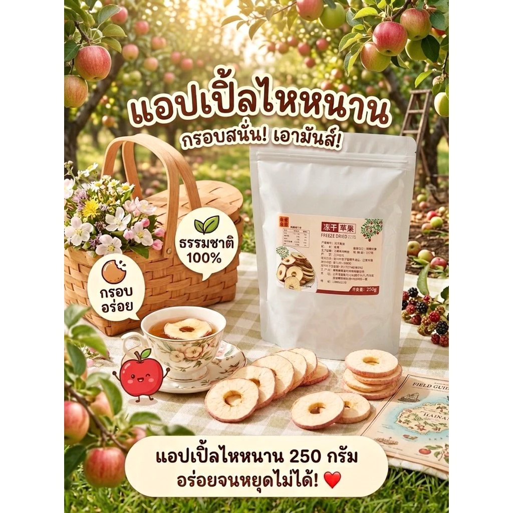 [ พร้อมส่งจากไทย ] แอปเปิ้ลไหหนาน ตัวดัง !! ชิ้นหนา กรอบ เปรี้ยวหวาน หอมอร่อย ตรงปกแน่นอน