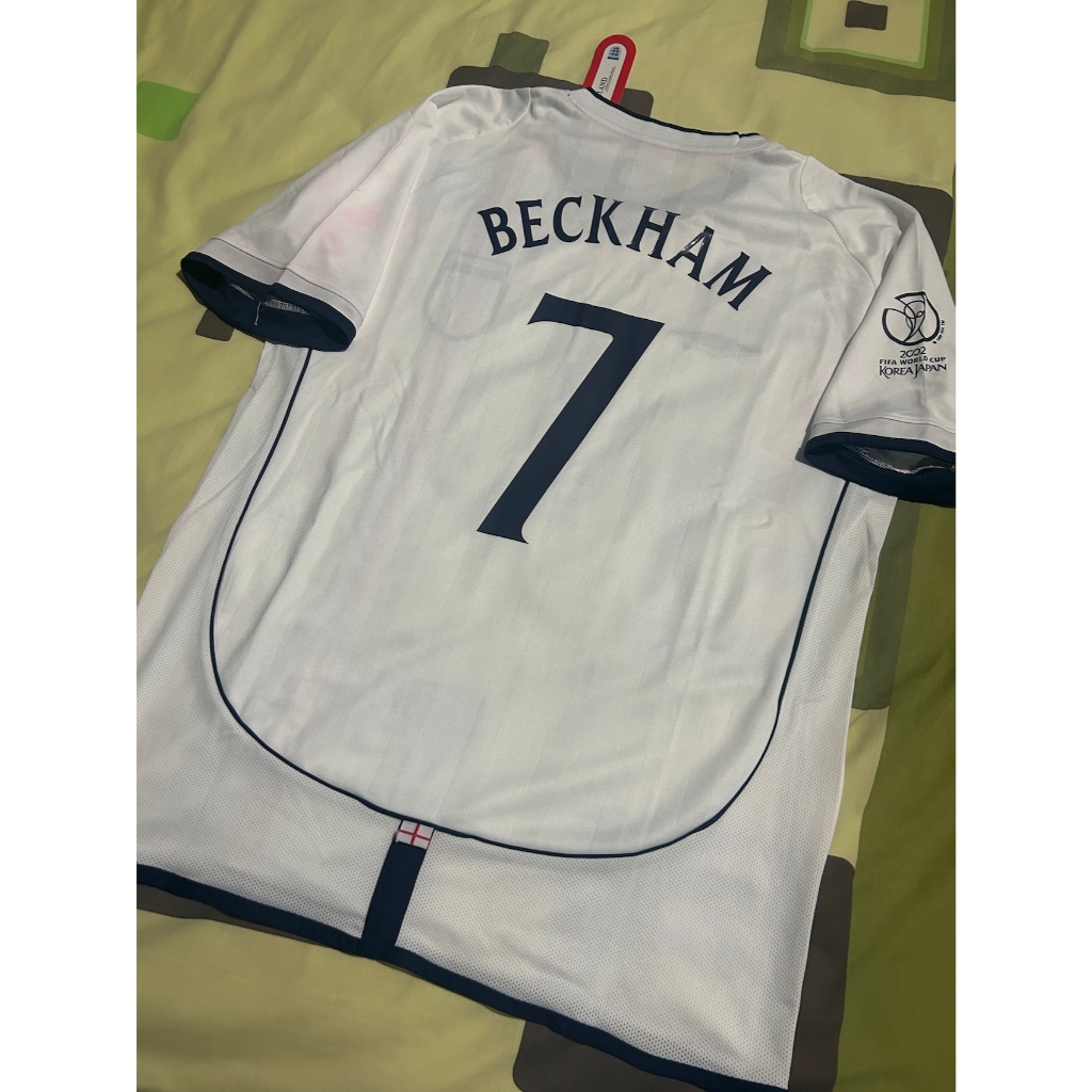 เสื้อ อังกฤษ เหย้า WC 2002 ฟูลออฟชั่น Beckham 7 Match Detail ทรงแฟนบอล