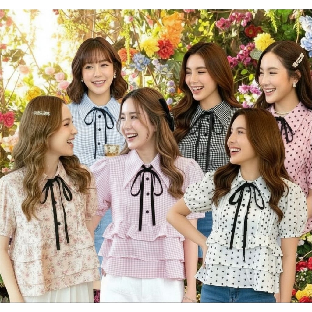 งานป้าย​ Love​story​ รุ่น​ bunny​ แต่งระบาย​3ชั้น​ ลายดอก