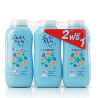 Babi Mild เบบี้มายด์ เบบี้ พาวเดอร์แป้งฝุ่น แป้งฝุ่นเบบี้มายด์ แป้งฝุ่นเด็ก ขนาด350มล. แพ็ค3ขวดs