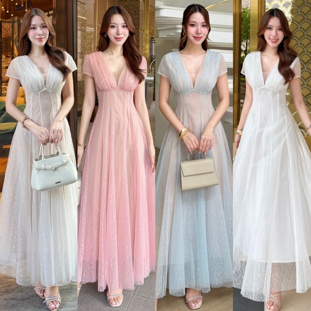 ❣️พร้อมส่ง📌 Abigail เดรสผ้าลูกไม้ ทรงสวย มีซับใน ใส่ออกงาน ออกเดท ดินเนอร์ งานแต่ง