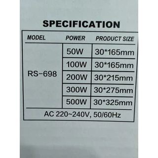 ตัวทำความร้อนสำหรับตู้ปลา RS-698 ขนาด 50W/100W/200W/300W/500W Heater ฮีตเตอร์ตู้ปลา รุ่น ECO
