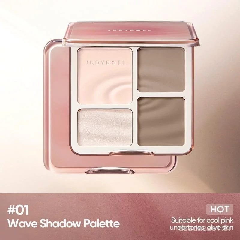 JUDYDOLL Highlight & Contour Palette, All-in-One Matte Highlighter Contour Compact, Brightening Fini