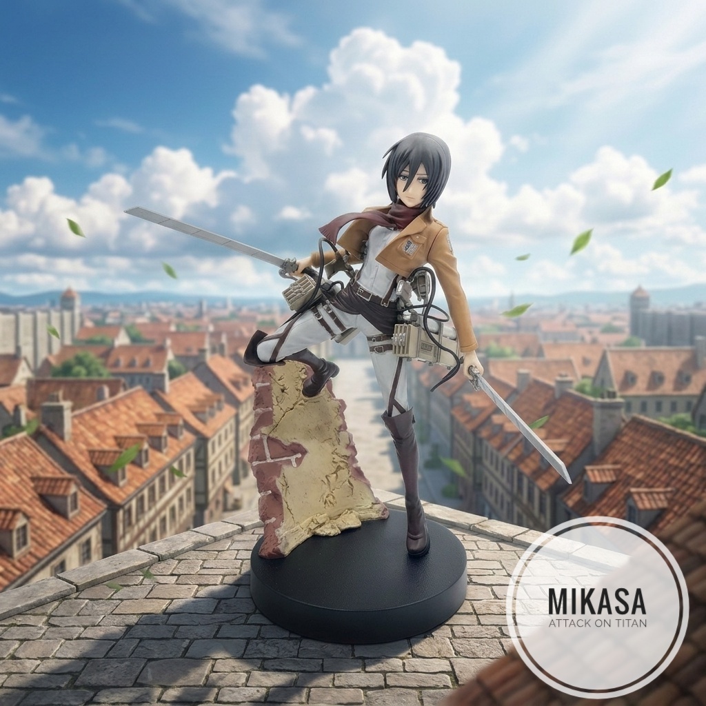 Mikasa Ackerman Figure Attack On Titan ผ่าพิภพไททัน Vertical Measuring Special Figure (ของแท้ มือ 1)