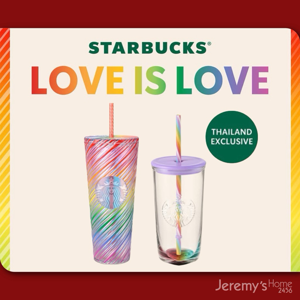 พร้อมส่ง🌈แก้ว Starbucks🏳️‍🌈Love is Love🏳️‍🌈Pride Month วางหน้าร้าน 8 มิ.ย.