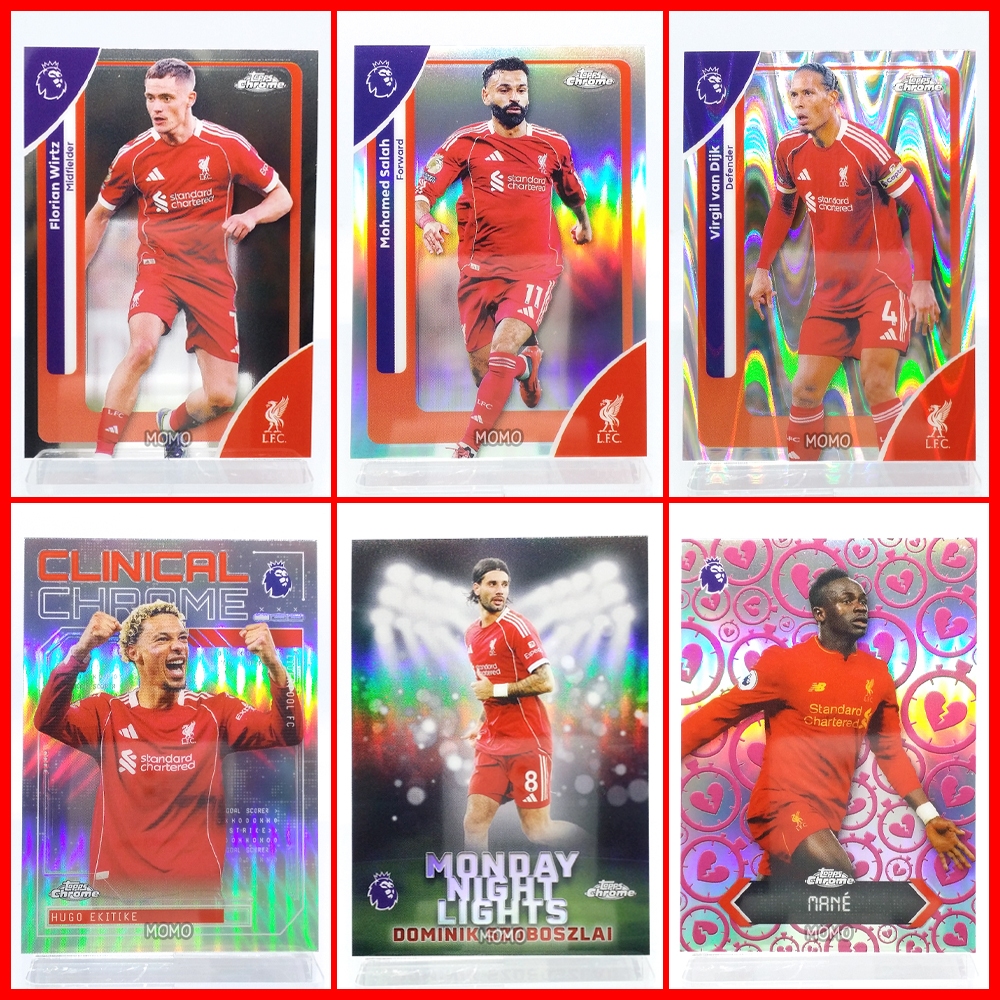 การ์ดบอล ลิเวอร์พูล ปีล่าสุด 2025-26 Topps Chrome Premier League ทีม Liverpool