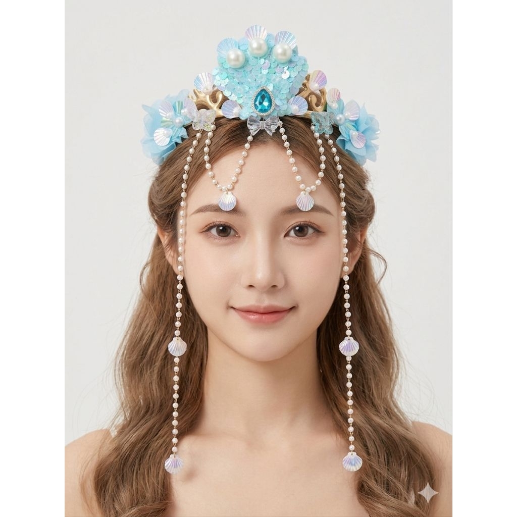 พร้อมส่งในไทย คาดผมนางเงือก คาดผมหอยใหญ่ คาดผมเงือก