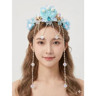 พร้อมส่งในไทย คาดผมนางเงือก คาดผมหอยใหญ่ คาดผมเงือก