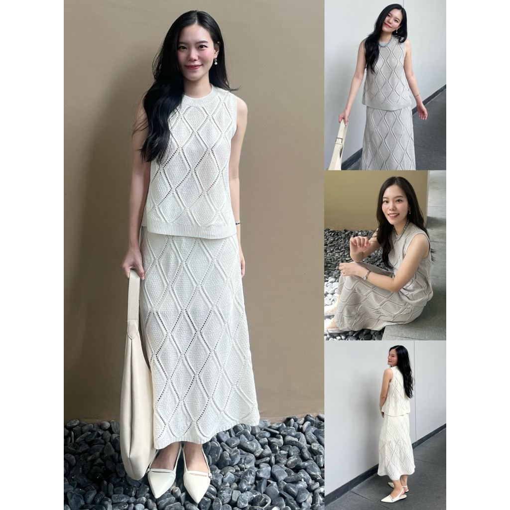 MIRINY - พร้อมส่ง MIEL SET ชุดเซ็ต (เสื้อ+กระโปรงมีซับ) ใส่แยกได้