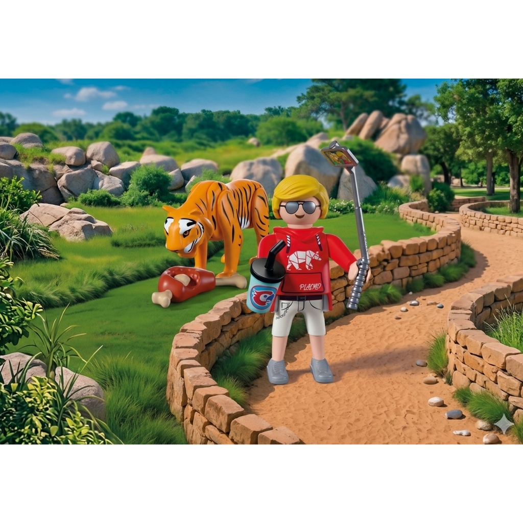 Playmobil 72089 Zoo: Tiger and Visitor ของเล่นบทบาทสมมติ สวนสัตว์ เสือโคร่งและผู้เข้าชม