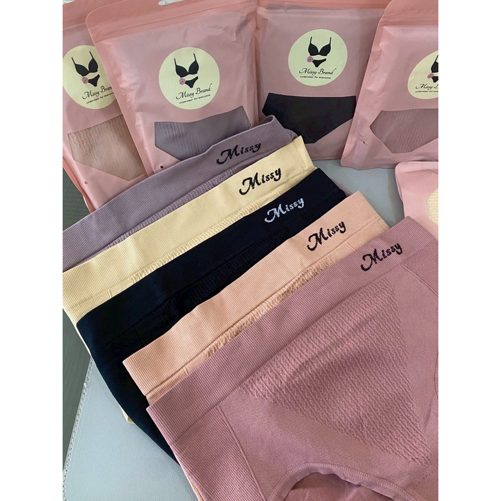Missy New กางเกงในผู้หญิง ฟรีไซส์ ผ้าทอ นุ่มใส่สบาย สำหรับสาวอวบ เอว 28-52 นิ้ว