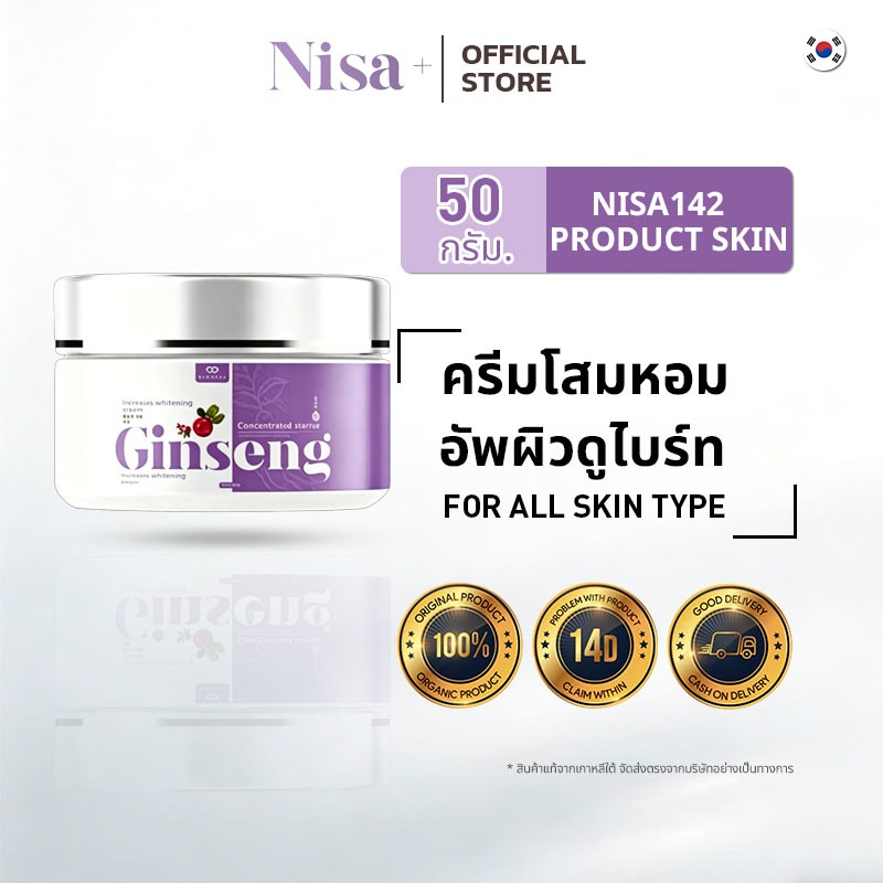 ครีมบำรุงผิวกาย Nisa สูตรเข้มข้น ผิวขาวใส กลิ่นหอมอ่อนโยน บำรุงลึกซึ้ง ผิวนุ่มเด้งตลอดวัน
